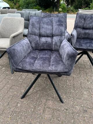 4x Eetkamerstoel Dynasty adore velvet, Zazuhome, Donkergrijs / Antraci